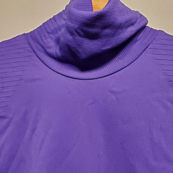 Athleta Flurry Blizzard Seamless Ribbed Turtleneck Noble Blue Medium - Picture 3 of 11